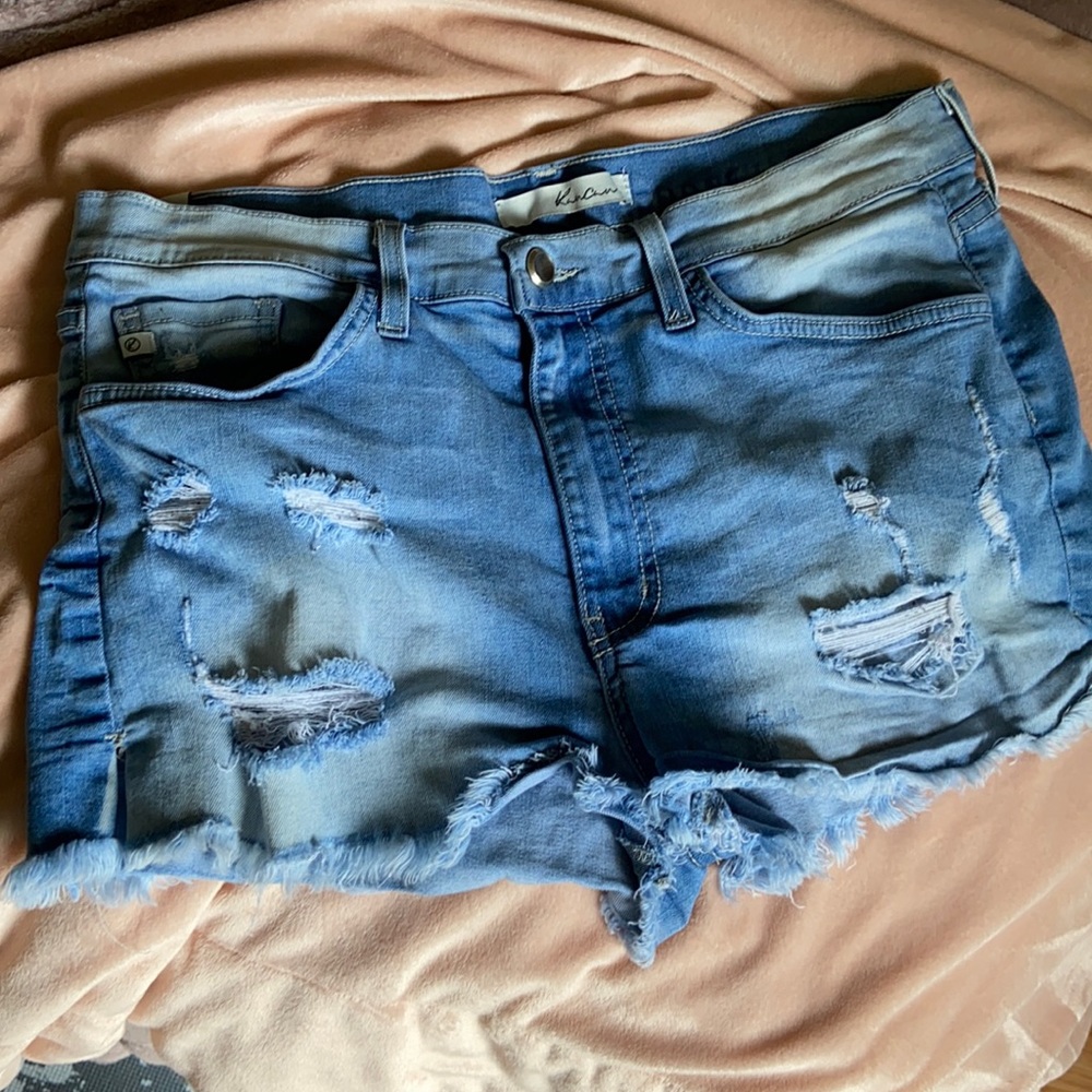 KanCan Distressed Denim Shorts
